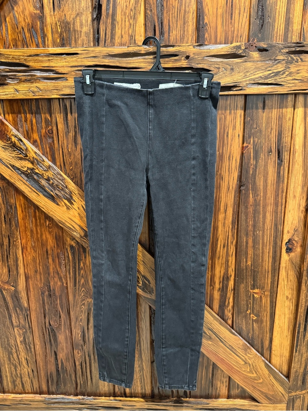 Pilcro and the Letterpress Charcoal Seam-Front Jeggings High rise denim